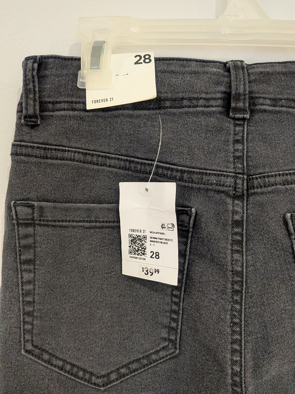 Bootcut Washed Black Lace Up Denim Jeans Women Solid Zip Drawstring NWT - Picture 10 of 10